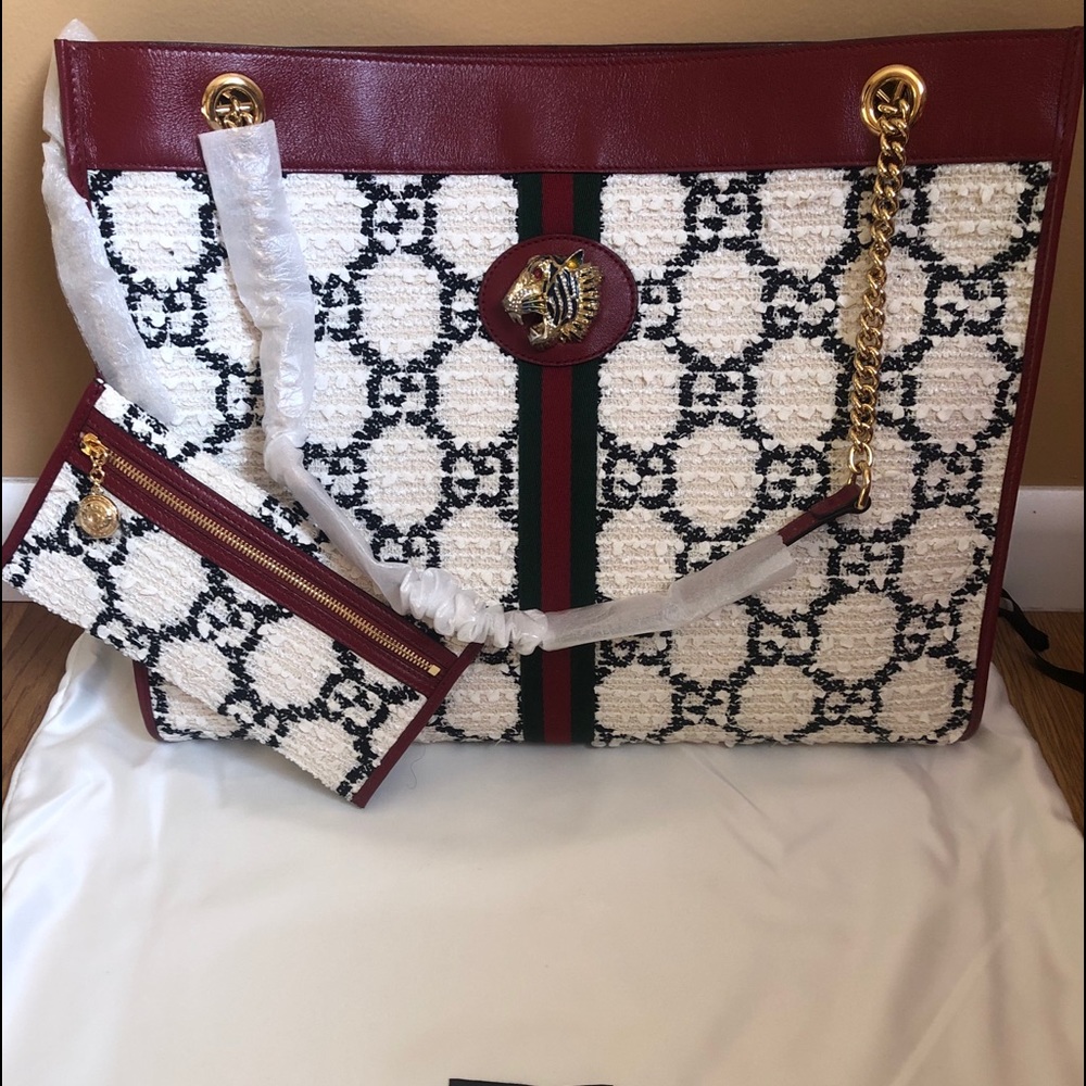 Gucci Rajah Large Tweed Tote